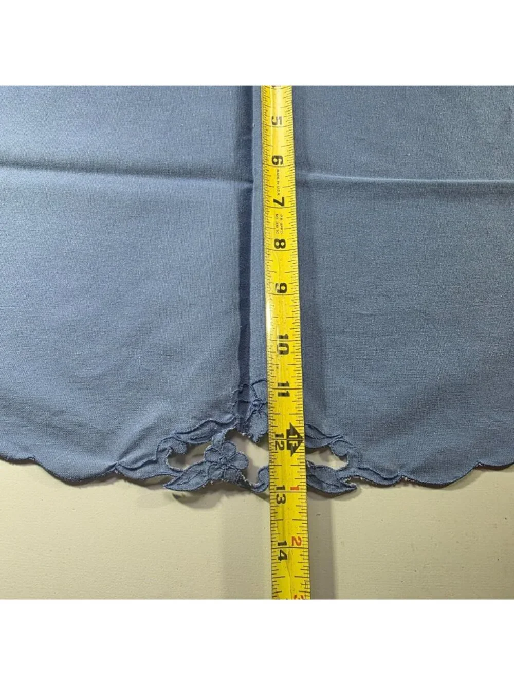 Set of four placemats and napkins Blue Scalloped Floral grannycore cottagecore